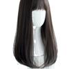 Women's Collarbone‑Length Straight Full Wig, Air Bangs Natural Fluffy Hairstyle for Round Face Face‑Framing Short‑Medium Hair