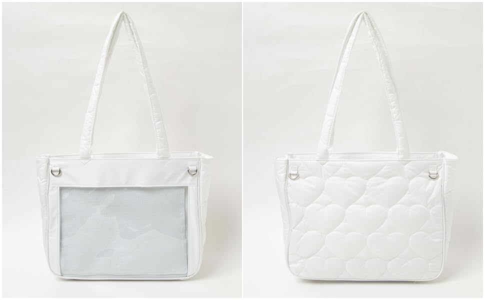 WEGO Ita Bag Tote A4 Perfect for Live and White (Small) Bag, Quilted, Decorative, Size, Oshikatsu, Events, Spring, Summer, Autumn, Winter, Women's,
