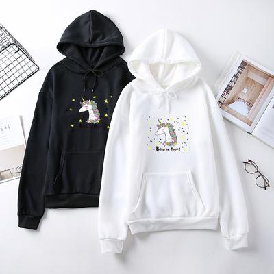 Ladies Cute Print Oversize Hoodie Student Casual Long Sleeve Loose Fleece Hooded for Autumn Winter