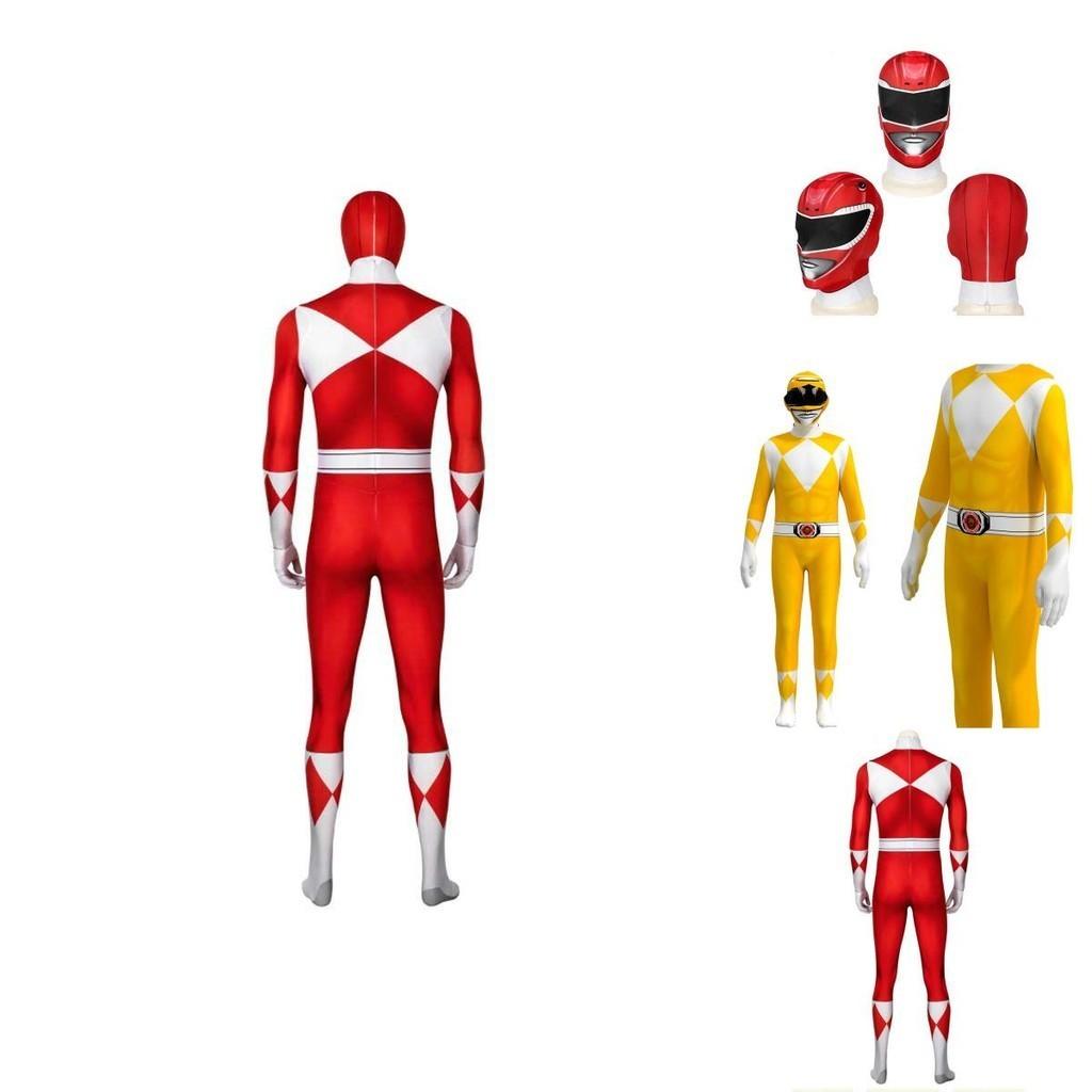Rangers Costume For Kids And Adults Featuring Durable Jumpsuit And Character Mask**
