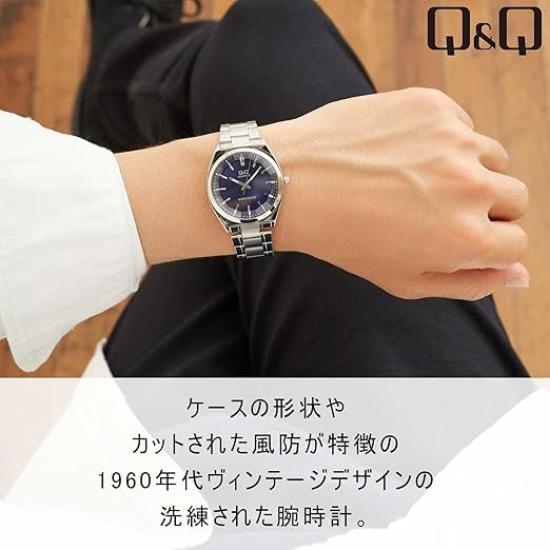 Metal Navy [CITIZEN Q&Q] Wristwatch, Analog, Waterproof, Band, QB78-212, Men's,