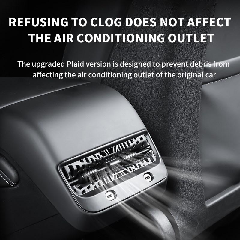 Tesla Rear Air Vent Cover Tesla Model 3 Y Accessories Center Console Armrest Box Back Conditioner Outlet Filter Grille Protector