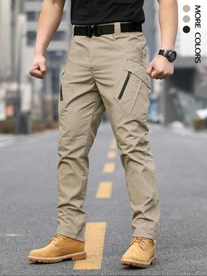 Men's Outdoor Tactical Pants - Spring/Summer Casual Workwear, Functional Straight-leg Training Pants #8725