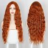 XINRAN Pelucas de cabello ondulado largo, color naranja medio y negro, fibra sintética resistente al calor para mujeres, cosplay
