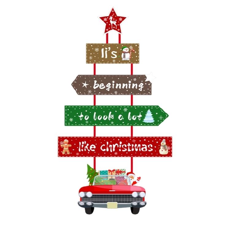 Portable Santa Paper Door Hanger Christmas Home Office Decoration Easy To Hanging Christmas Party Door Garlands