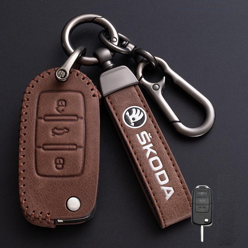 NTHX6 Car Remote Key Fob Case Cover Protector Holder Shell For Skoda Octavia A5 A7 Fabia Superb Kodiaq Karoq Auto Keychain Accessories