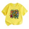 Kids Boys Girls 100% Cotton Crew Neck Short Sleeve T-shirt, Retro Cartoon Hero Characters Graphic Casual Summer Tee for Children Daily Wear