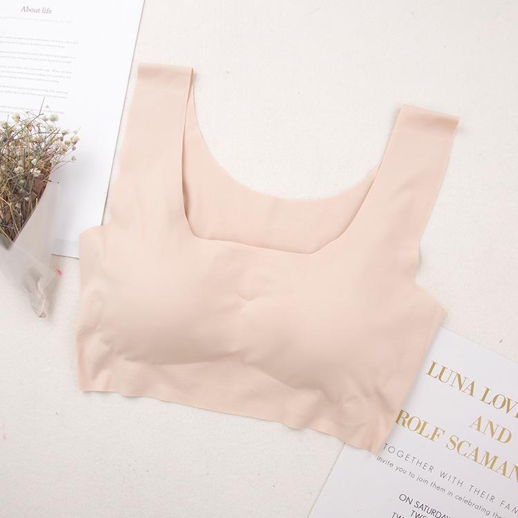 

Японский бесшовный бюстгальтер для сна Anxin - без стали, цельный, большого размера, утягивающее спину спортивное нижнее белье для женщин M (95 catties - 105 catties)