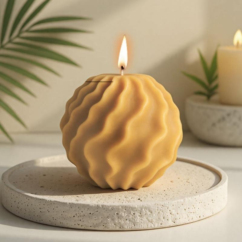Spherical Silicone Candle Mold Geometric Striped Silicone Molds for Making Candle Soap Wedding Home Party Decoration