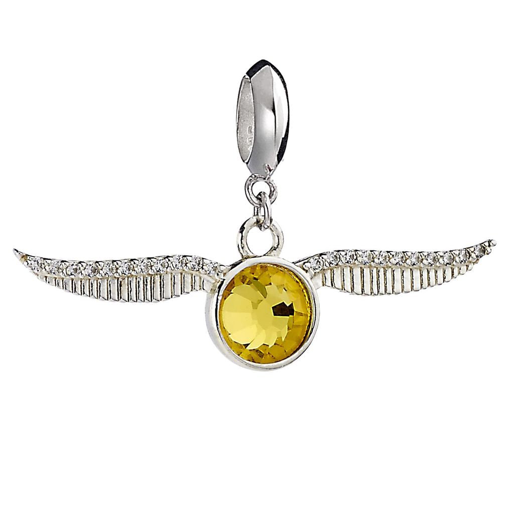 HARRY POTTER Sterling Silver Golden Snitch Slider Charm with Crystals