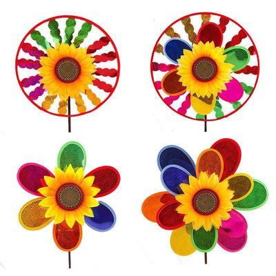 Kinder Bunte Sonnenblume Pailletten Windrad Spielzeug