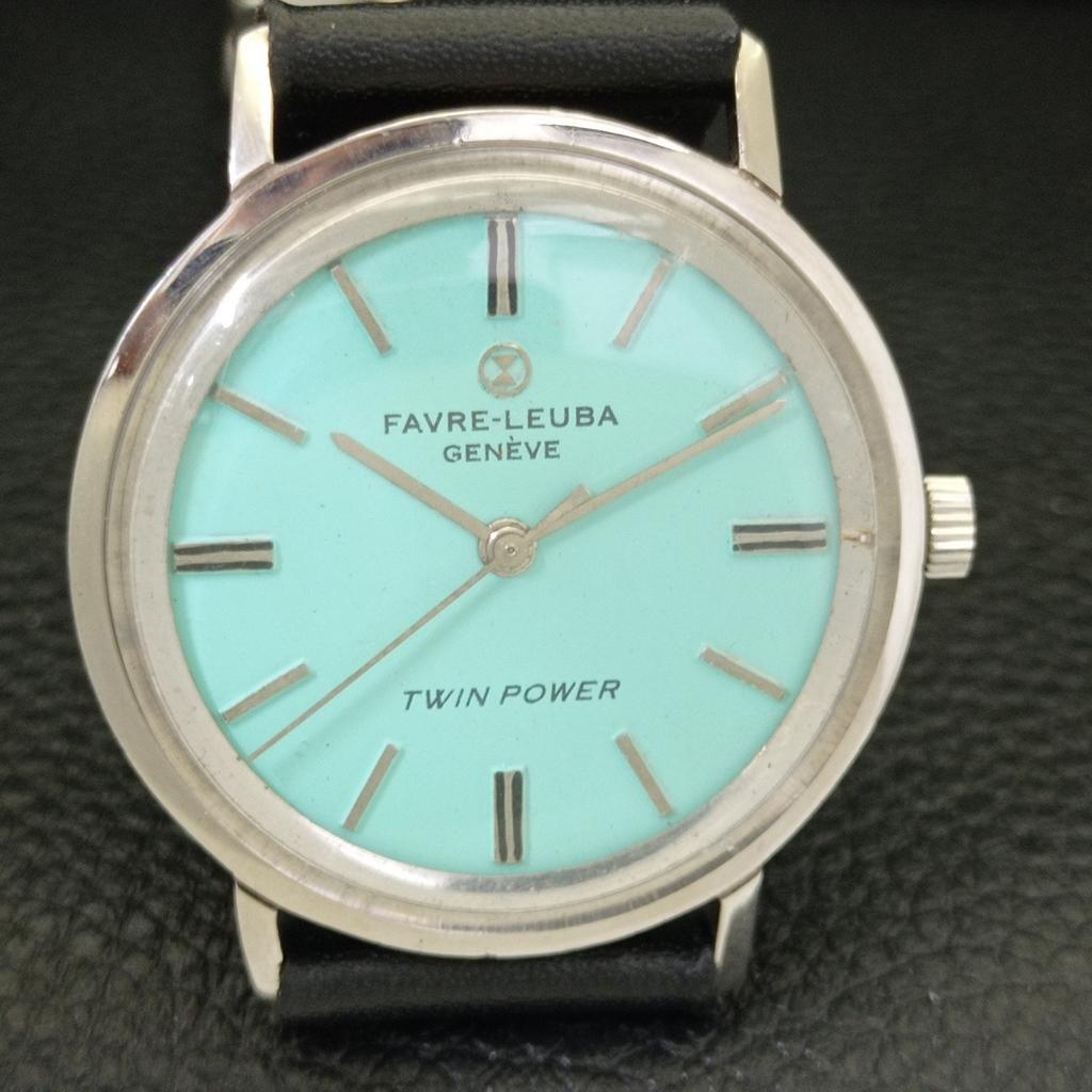 SWISS VINTAGE FAVRE LEUBA TWIN POWER 253 HAND-WINDING MENS WATCH A702050-5 R208-a702050