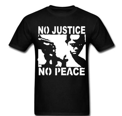 No Justice No Peace Man Gun Government Tee  T-shirt Anti Anonymous All Sizes