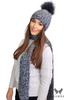 Winter Set Hat with Scarf Vizier with Pompom Color Black