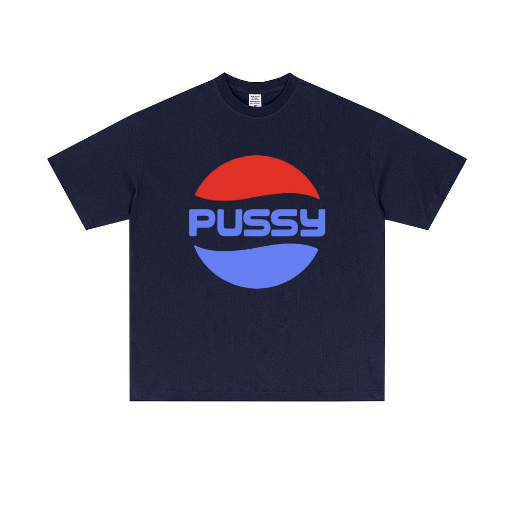 2025 Summer Funny Pussy Meme Graphic Unisex Women Casual Loose Tshirt Unisex High Quality Soft 100 Pure Cotton Printed Tshirt
