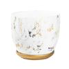 Marble Pattern Ceramic Flower Pot with Gold Tray - Nordic INS Style