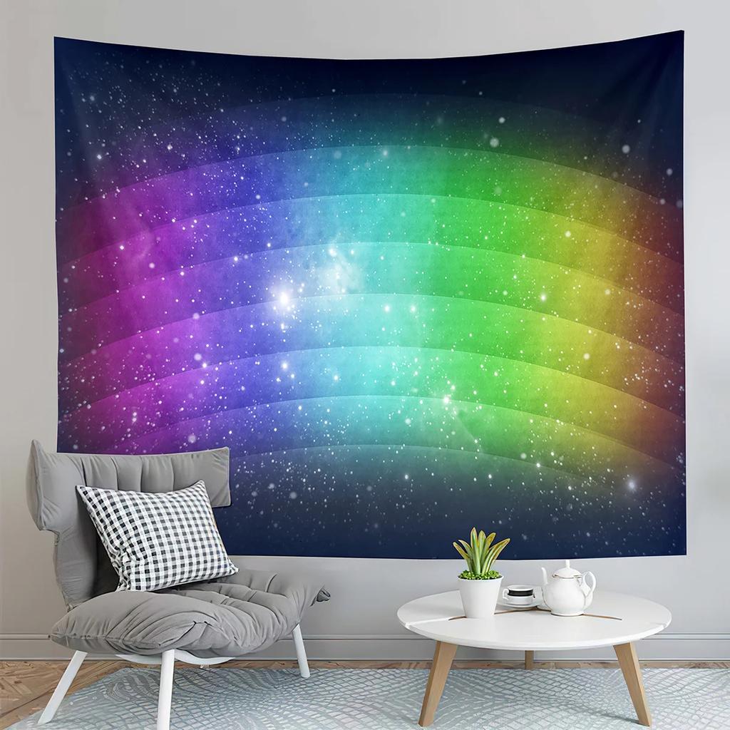 Colorful Rainbow Style Tapestry Abstract Aesthetics Tapestry Art Home Living Room Bedroom Dorm Wall Hanging Decorative Blanket