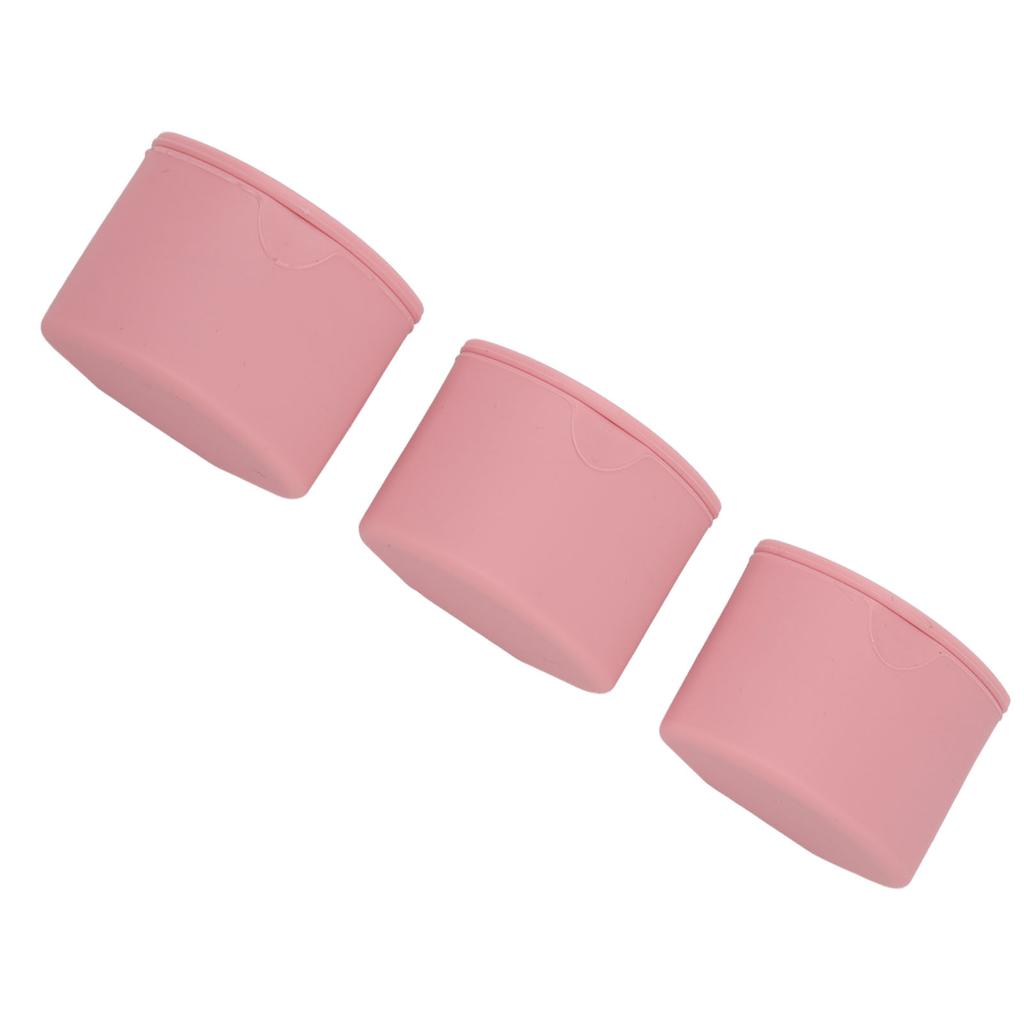 Silicone Cream Jars Portable Pink Refillable Silicone Makeup Containers Set for Travel