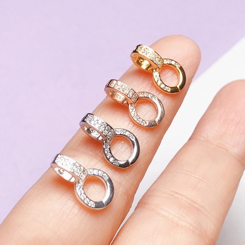 Exquisite Copper Connector with Micro Pave Cubic Zirconia Jewelry Findings Enhancer Clasps for Customized Accessories