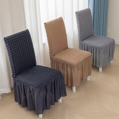 Verdickter dreidimensionaler Seersucker-Stuhlbezug, Spitzenrock, Haushalt, universelles Komplettpaket, elastisch, einteiliges Esszimmer