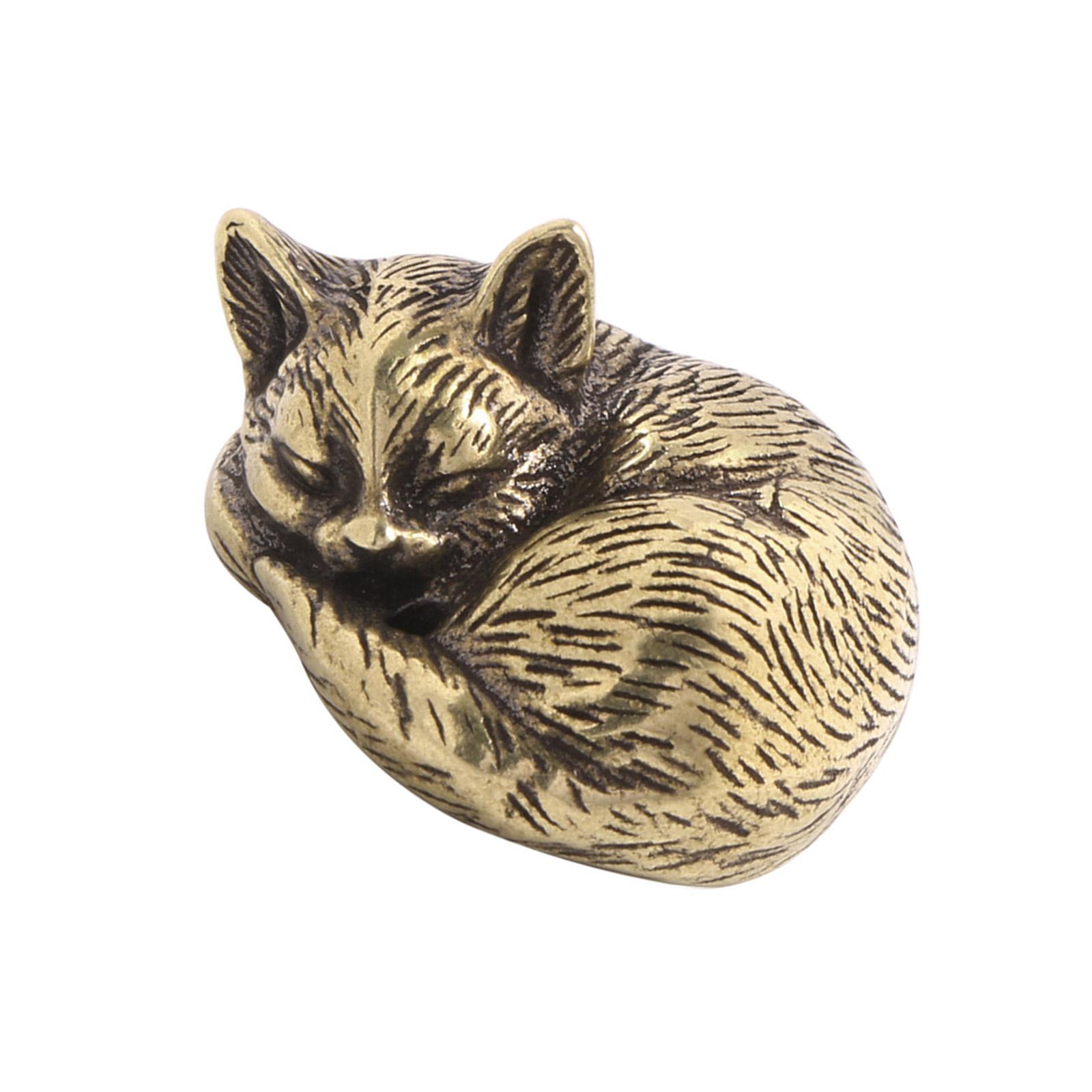 

Статуэтка кошки из латуни, реалистичная фигурка животного, в форме чайного питомца, украшение для чайных комнат и кабинетов 2