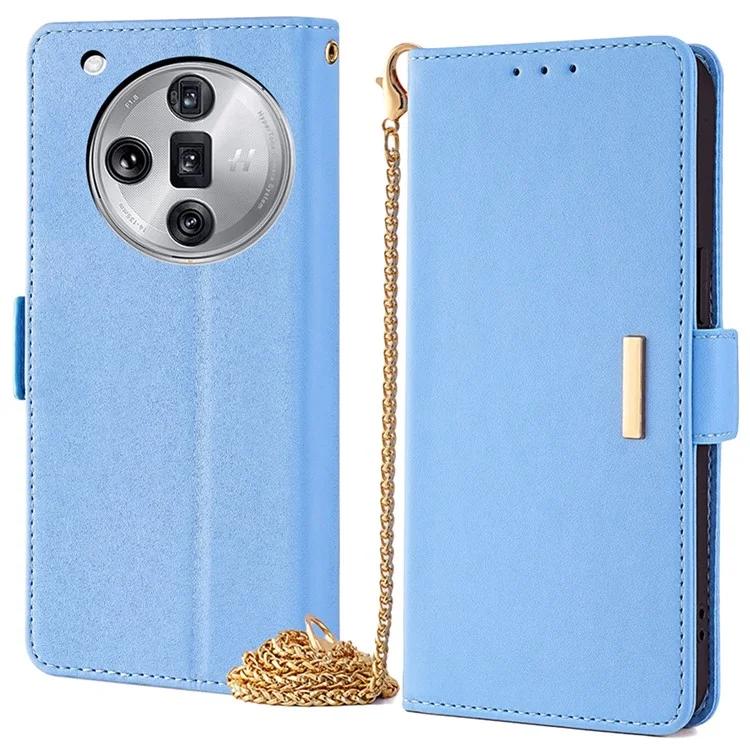 

Для Oppo Find X7 Ultra чехол RFID Blocking PU кожаный держатель для карт слоты подставка чехол для телефона - синий