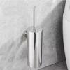 Stainless Steel Toilet Brush Wall Mounted & Freestanding, Odor-Proof Cover Anti-Drip, 360° Soft Bristles Rustproo