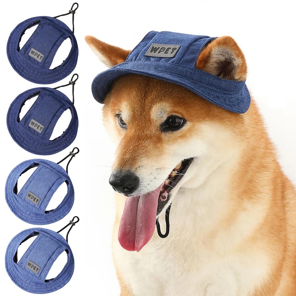 NEW Summer Adjustable Pet Hat Leaky Ear Sunscreen Sunshade Linen Cowboy Puppy Hat Sun Cap Visor Cute Outdoor Sport Hat for Cat