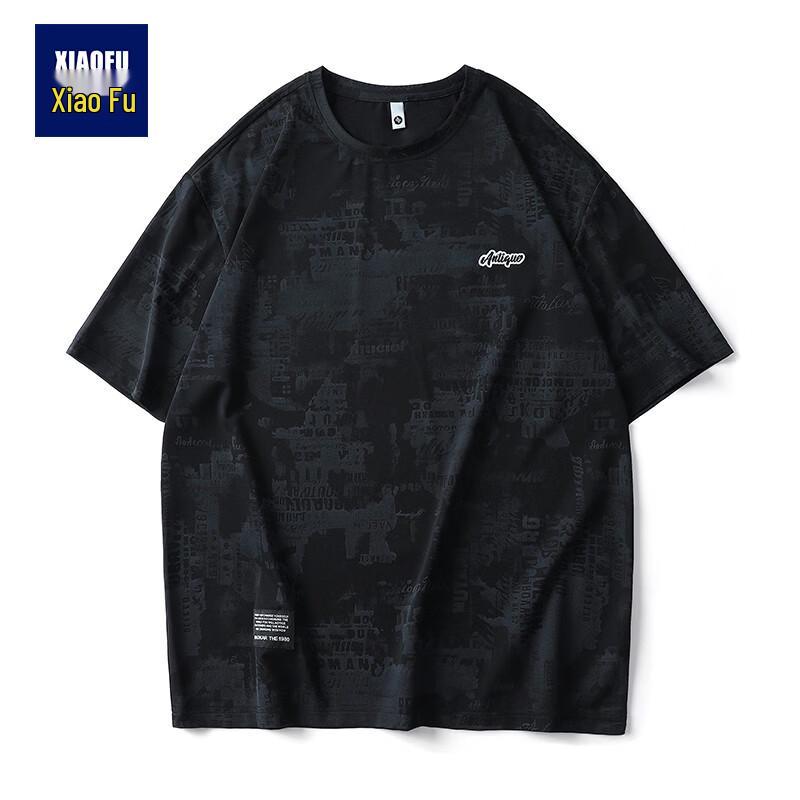 

Men s Ice Silk Printed Quick-Dry Short Sleeve T-Shirt M