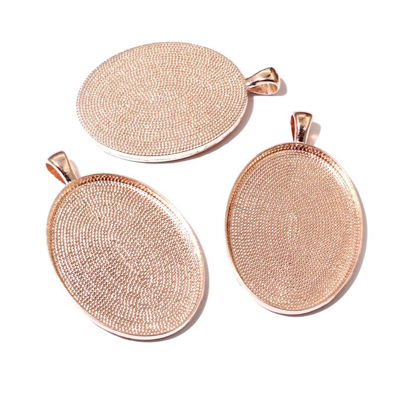 Neue Mode 5 Stück/Los 30x40mm Innenmaß 8 Farben Beschichtet Einfacher Stil Cabochon Basis Fassung Anhänger Anhänger