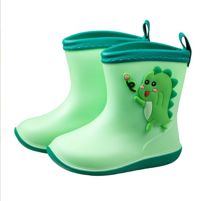 NEW Children Rain Boots Kids Boy Waterproof Handy Toddler Water Shoes for Girls PVC Rubber Waterproof Kids Cartoon Rain Boots 25