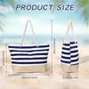 1Pcs Beach Bag For Women Sandproof Large Canvas Tote Bag for Beach Trips Pool Days Travel Use & Swim Gear Storage