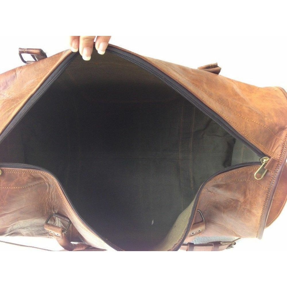 24" cestovní taška na víkend z pravé kůže, lehké zavazadlo