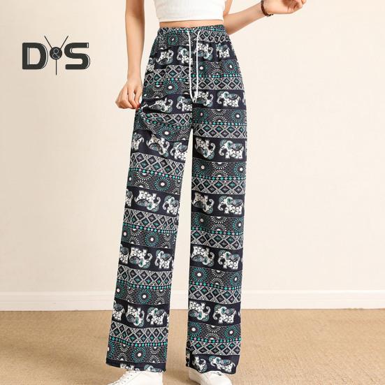Breathable Casual Pants Full Length Popular Simple Wide Leg Long Trousers