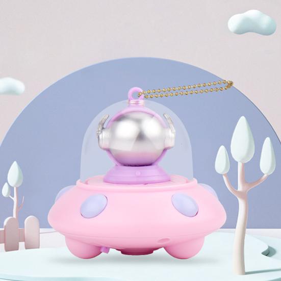 Uzay Gemisi Uçan Daire Anahtarlık 8 Desen Projeksiyon Dönebilen Sevimli Renkli Işıklar Kolye Oyuncak Çıkarılabilir Zincirli Çocuklar Yetişkinler için