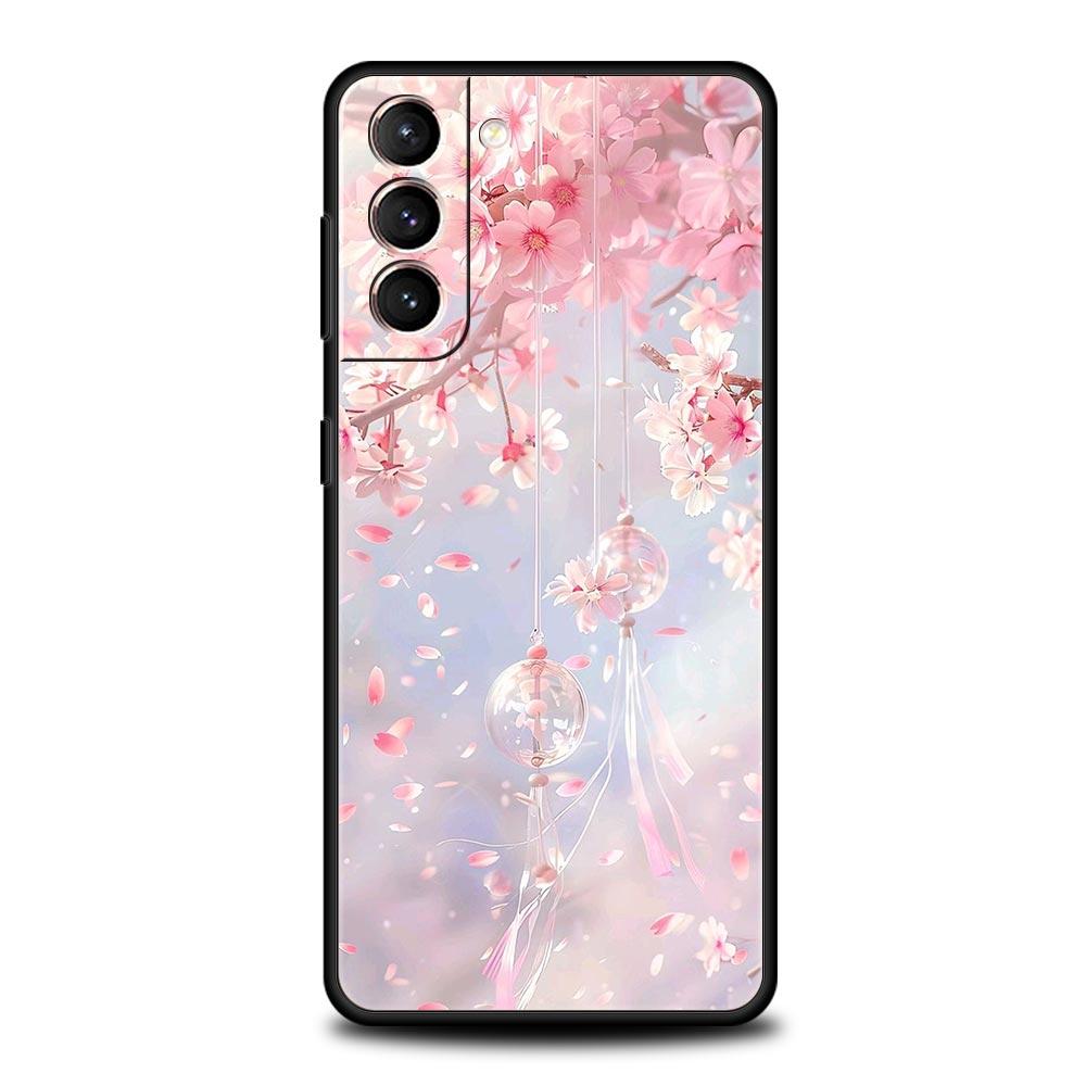 Korean Flower Phone Case for Samsung Galaxy S26 S25 S24 S23 S22 S20 S21 FE Ultra S25 Edge Plus 5G Soft TPU Cover Fundas Capa Bag