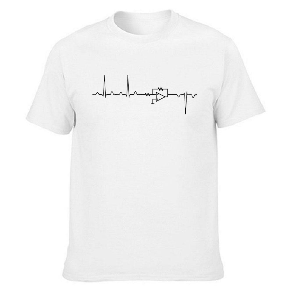 Electrical Engineering Heartbeat Funny T Shirts Graphic Streetwear Short Sleeve O-Neck Harajuku  T-shirt Mens Clothing
