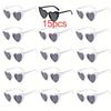 15PCS Fun Designed Heart-shaped Mixed Color Glasses Suitable for Various Themed Parties Concert and Holiday Outfitsnds
