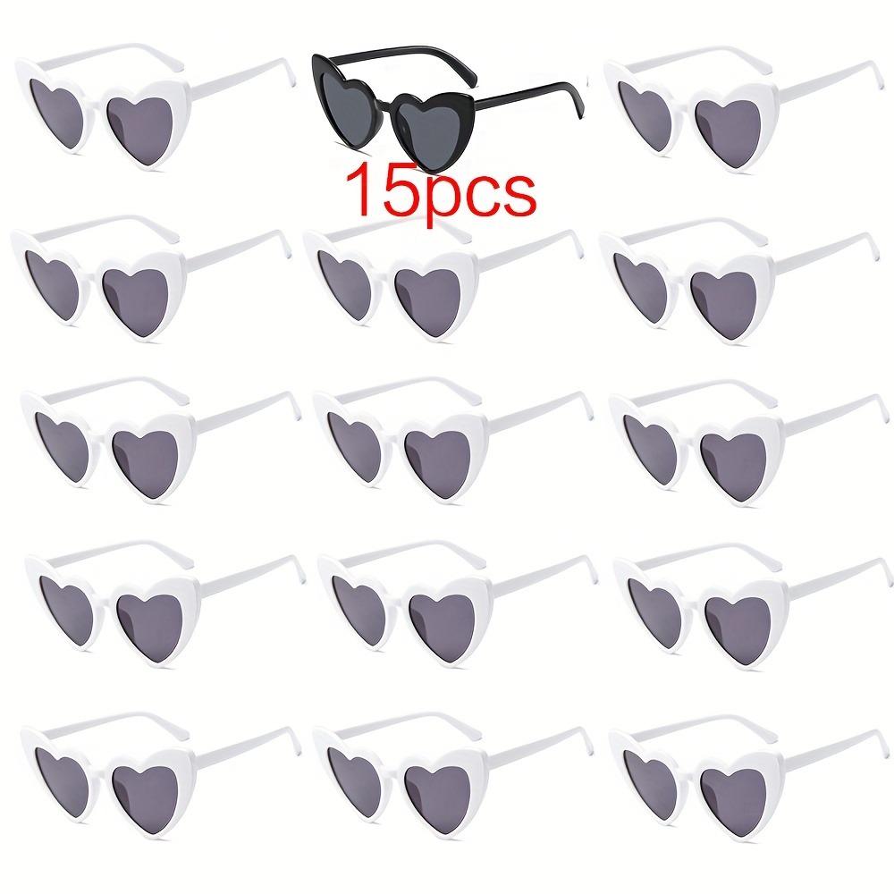 15PCS Fun Designed Heart-shaped Mixed Color Glasses Suitable for Various Themed Parties Concert and Holiday Outfitsnds