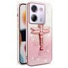 KADEM For Xiaomi Poco M7 Pro 5G Case Dragonfly Kickstand TPU Flowers Glitter Phone Cover