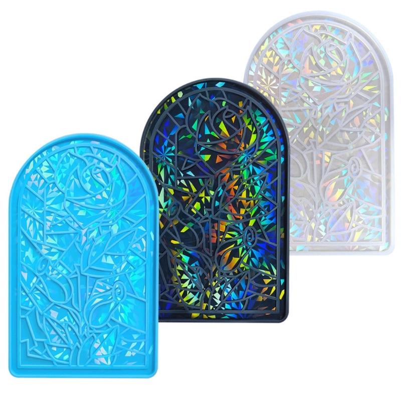 Holographische Rose Dekorative Malform Wanddekorationen Silikonform Vintage Dekorative Wandkunst Harzform