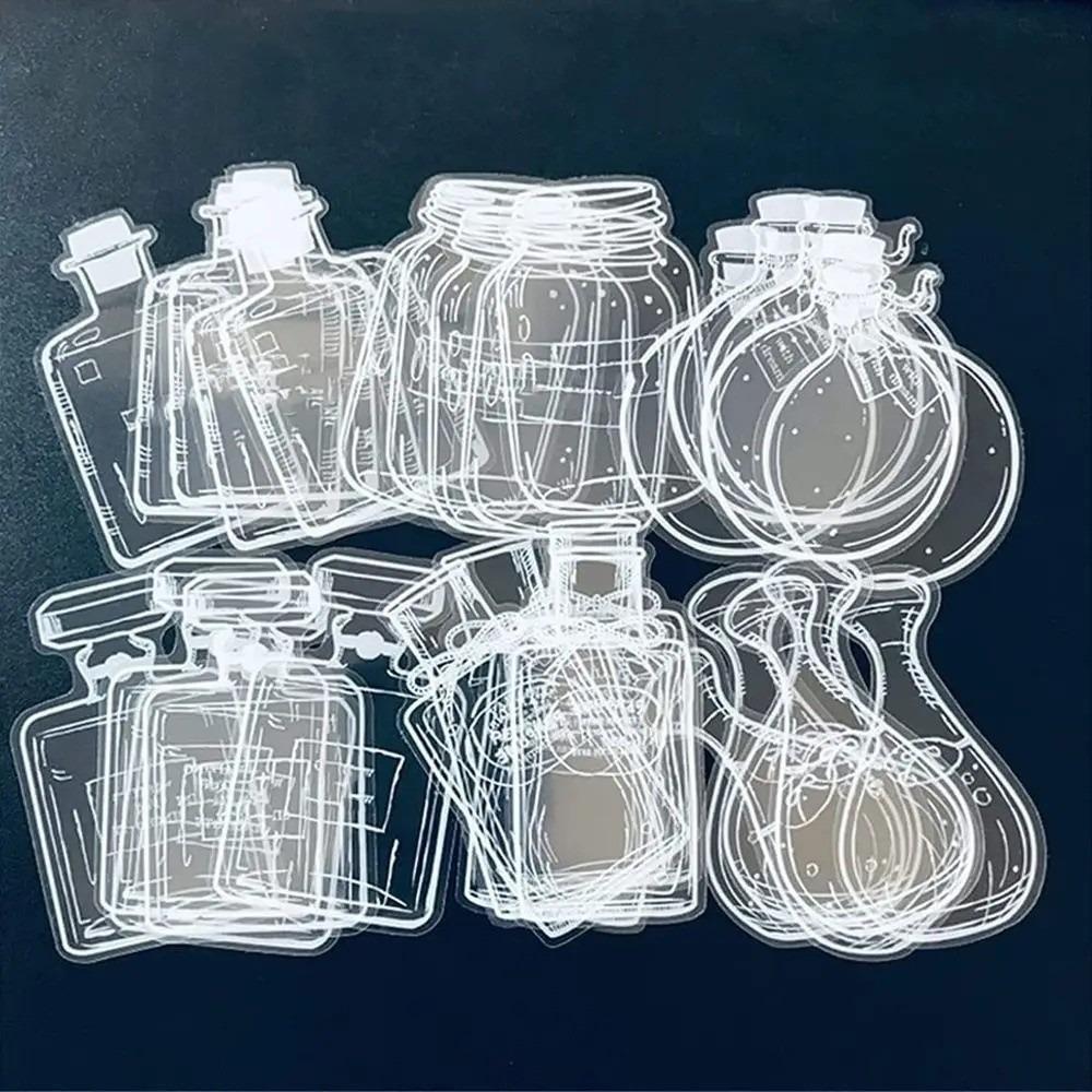 40pcs DIY Clear Bookmarks Bottle Shape Dried Flower Bookmarks Transparent Bookmarks  Reading