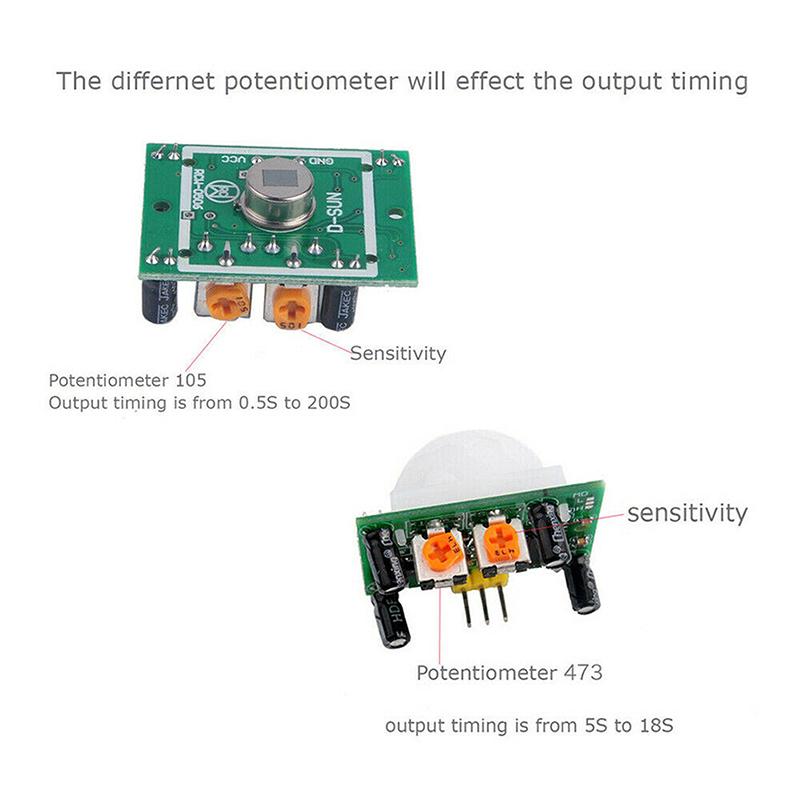 2/4PCS HC-SR501 PIR Motion Sensor Module 5V-20V Infrared Detector for Arduino Raspberry Pi Smart Home Security DIY Automation Light Control Switch