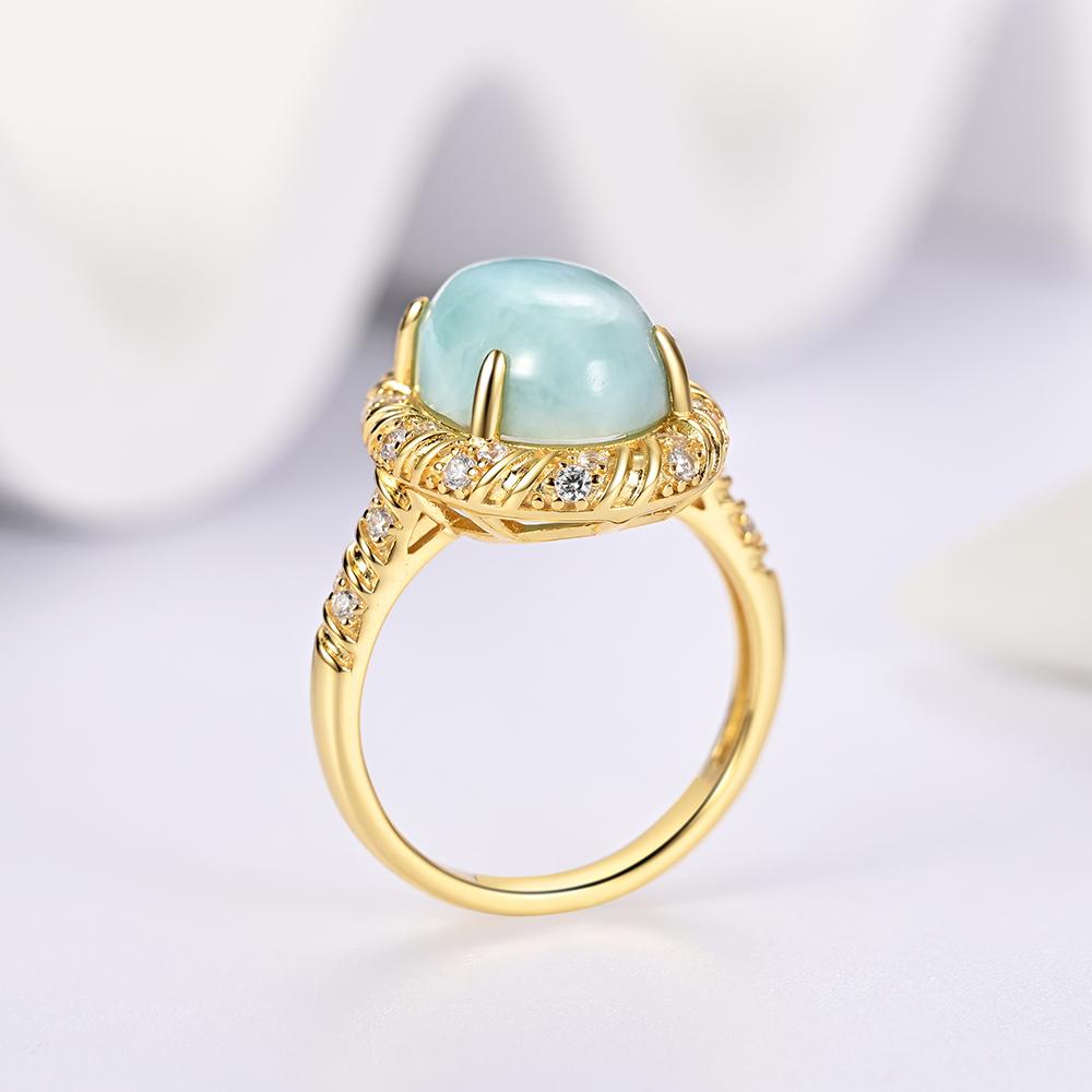 Nové prsteny náušnice přívěsek ze sterlingového stříbra 925 Přírodní drahokam larimar pravý drahokam dámské jemné šperky pro Zásnubní dárek