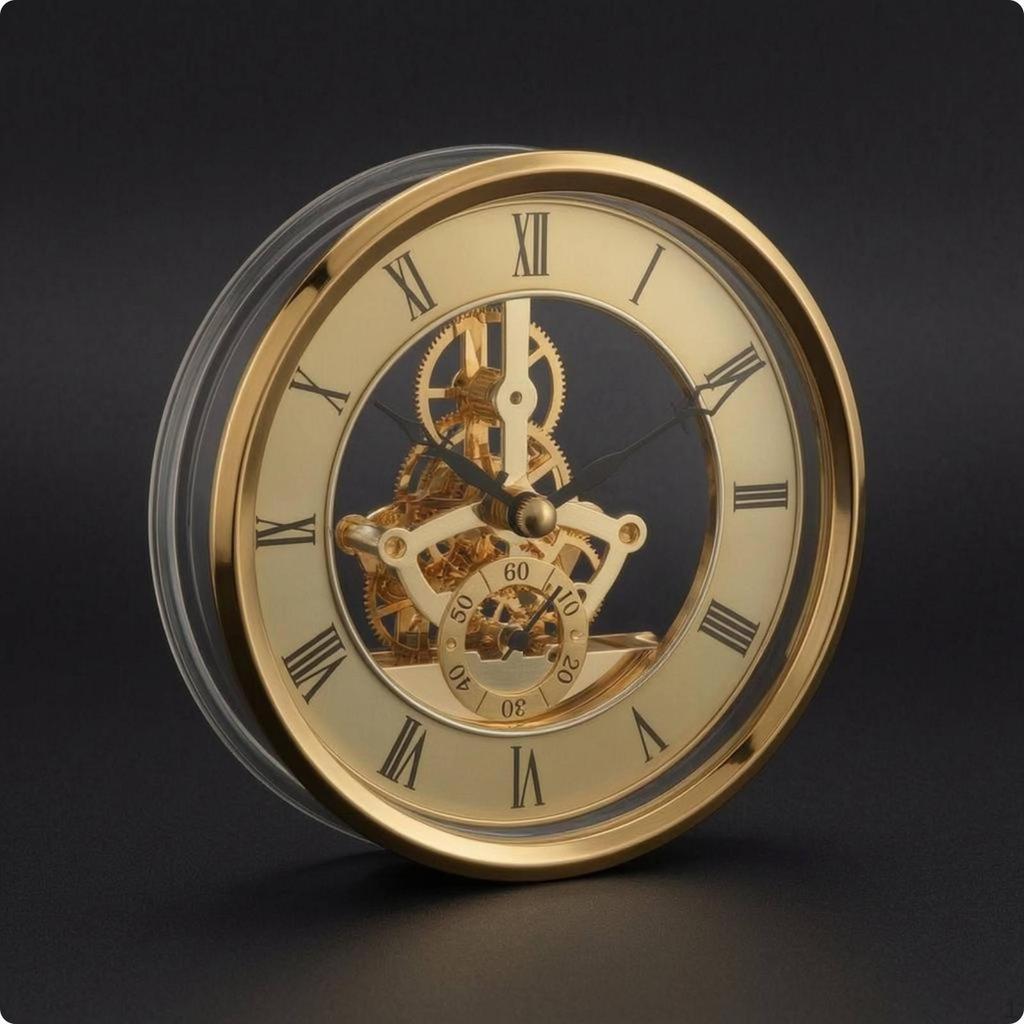 Roman Numeral Timepiece Component Insert Gear-Style Home Decor Accessory Easy To