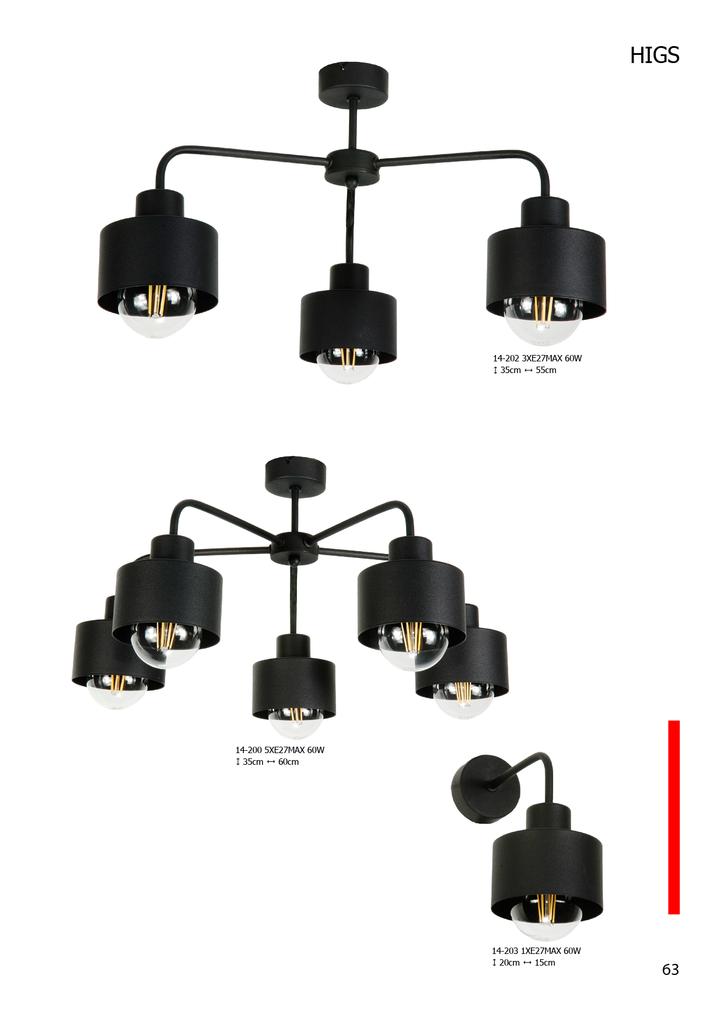 Industrial Loft Black Wall Lamp Higs 14-203