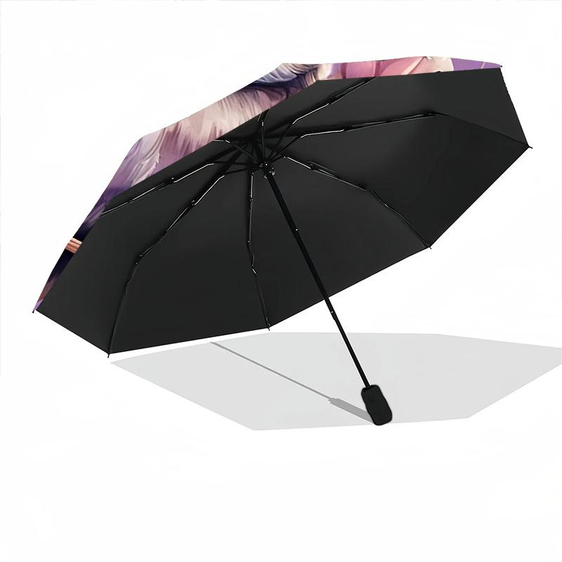 1pc Owl Autumn Automatic Open/close Umbrella, 8-Rib sturdy structure, Portable Travel Umbrella, Parties, Everyday Useb045