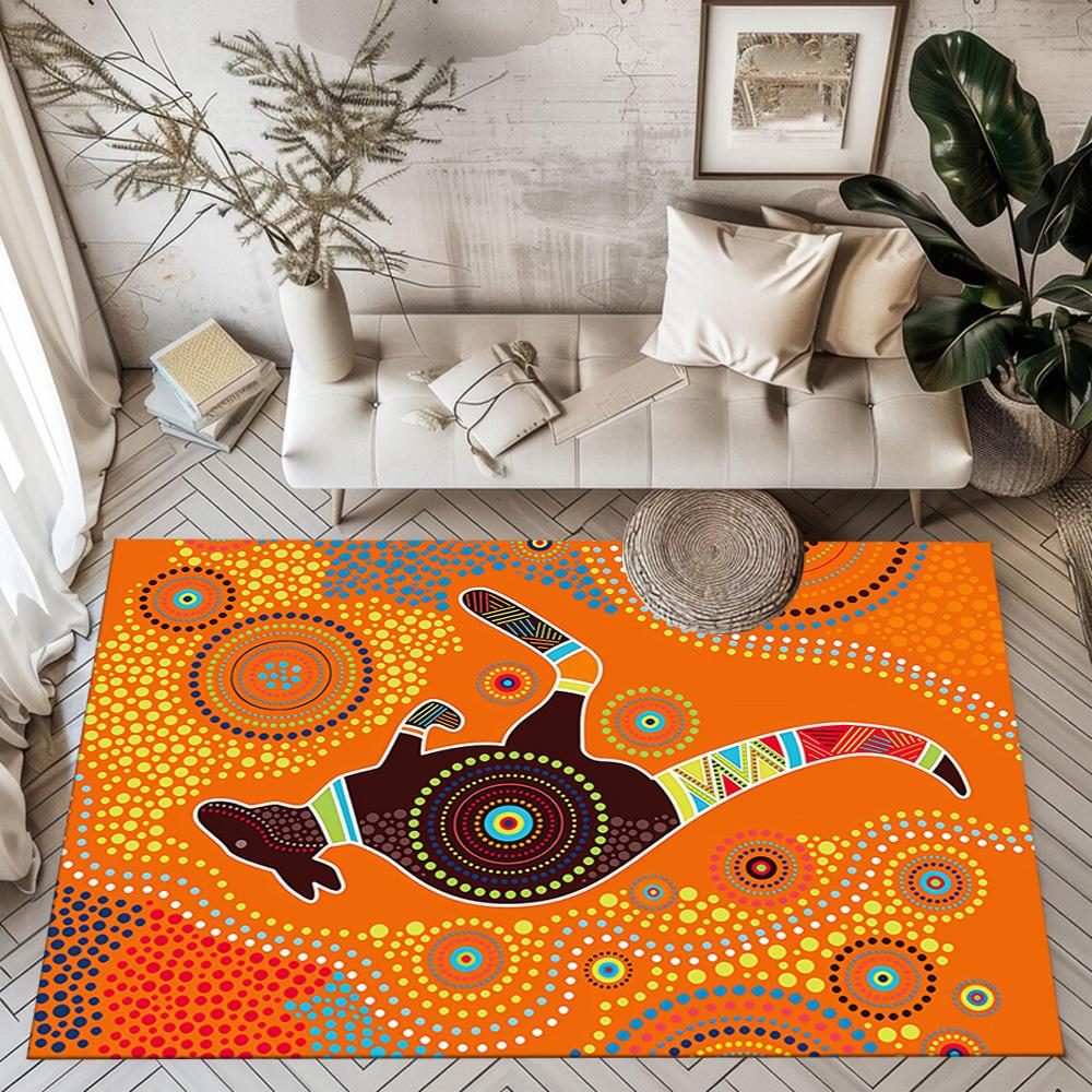Aboriginal Art Gecko Floor Mats for Living Room, Bedroom and Room Decoration Are Suitable for Gifts.