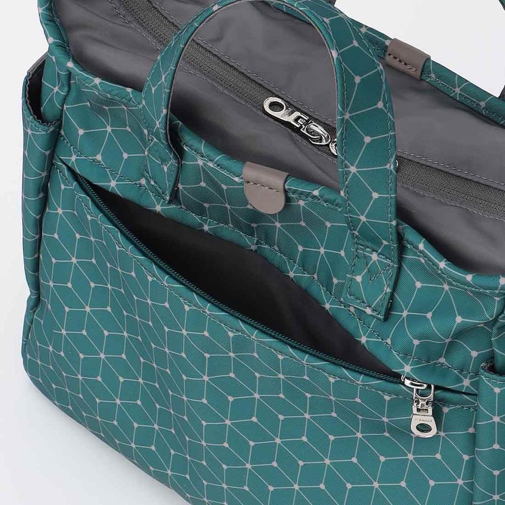 Isaac Cubic Zigzag and Point Dot 2-Way Tote & Shoulder Bag, Size S, Blue (60)