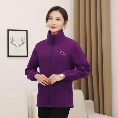 Chaqueta Cálida de Otoño e Invierno para Mujer, Gruesa con Forro Polar, Casual con Cuello Alto